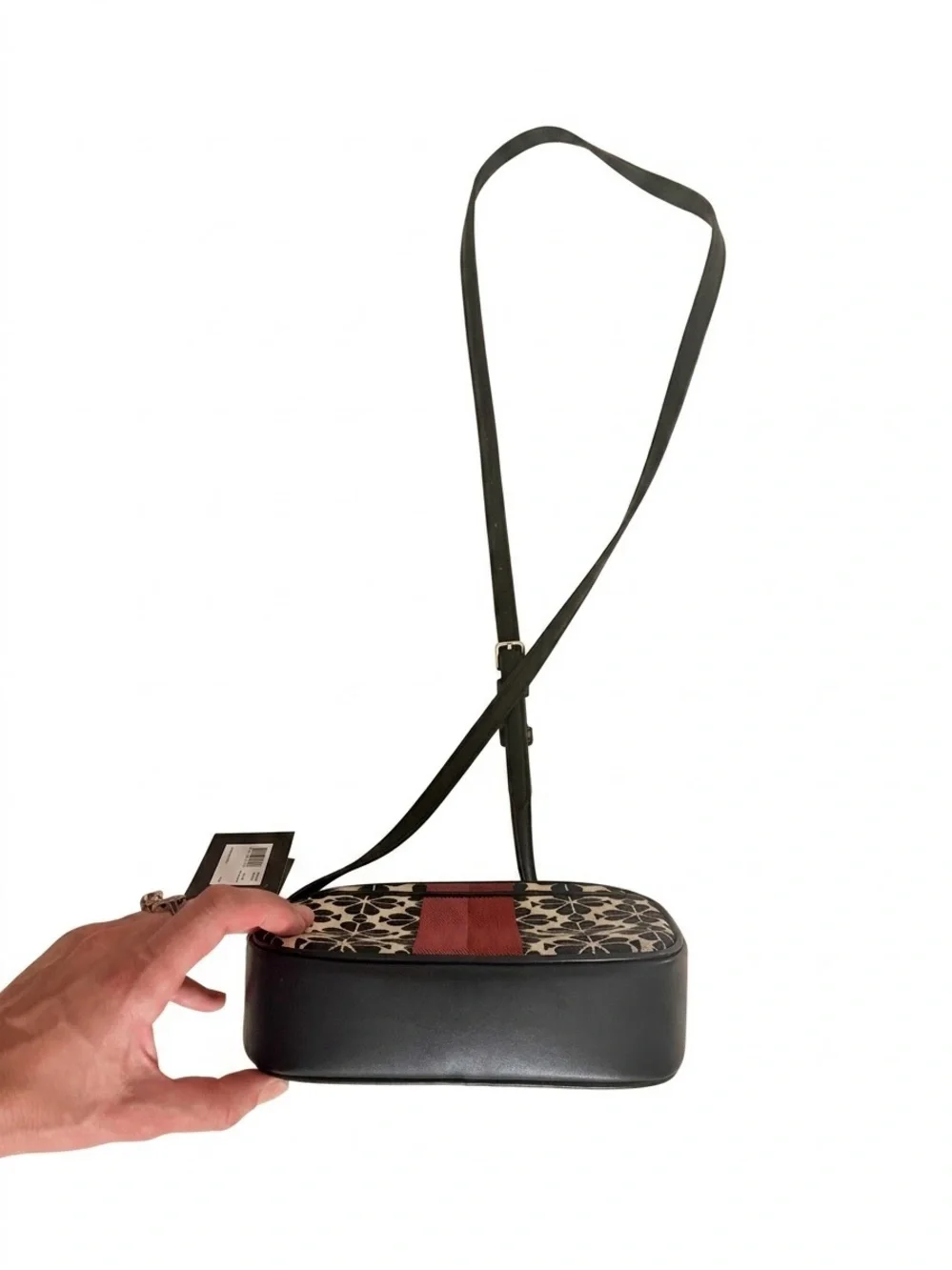 Kate Spade Floral Pattern Crossbody Bag with Red Stripe